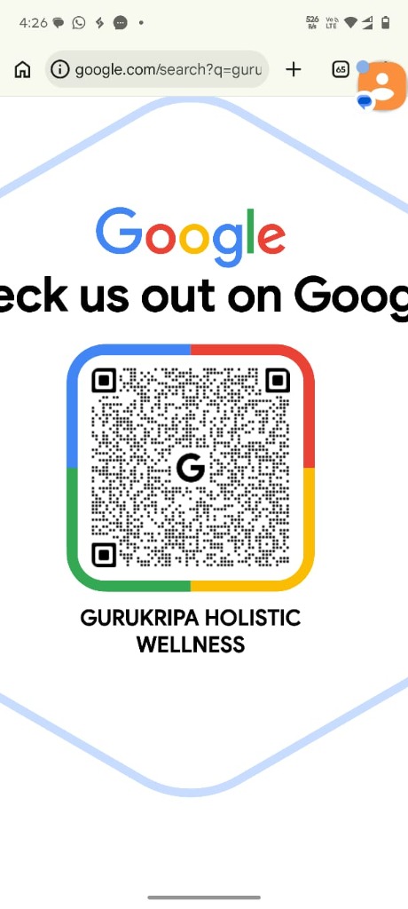 Scan QR code to view Gurukripa Holistic Wellness Google Reviews